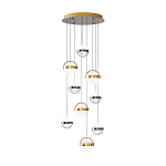 Люстра каскадная с 9-ю подвесами бронза и никель Peggy Futura lamp варинант исполнения - 2 | Loft Concept в Перми