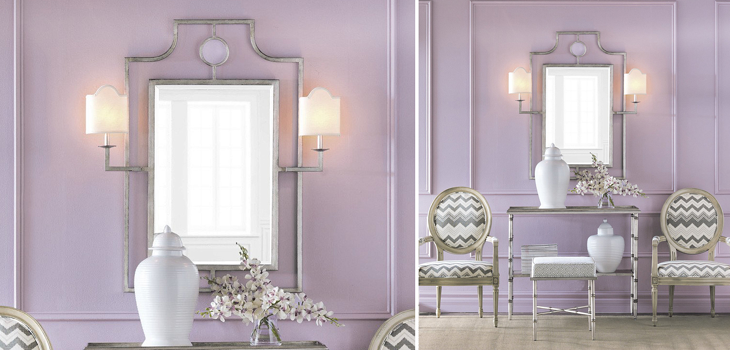 Зеркало с бра Mirror with Sconces Dairile Silver Зеркало с бра Mirror with Sconces Dairile Silver - Loft-Concept в Перми