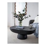 Столик кофейный черного цвета с овальной столешницей и круглым основанием Black Dalmen Table варинант исполнения - 2 | Loft Concept в Перми
