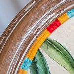 Стул бежевый в разноцветную полоску из натурального бука с изображением птиц и цветов Blooming Yellow Birds Colorful Stripes Chair варинант исполнения - 6 | Loft Concept в Перми