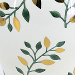 Ваза белая с крышкой с рисунком зеленых и золотых листьев 48 см Chinoiserie Ceramics варинант исполнения - 2 | Loft Concept в Перми
