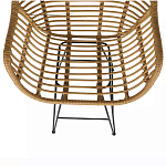 Стул барный с ротанговым плетением Half Bar Chair with Wicker с подлокотниками варинант исполнения - 7 | Loft Concept в Перми