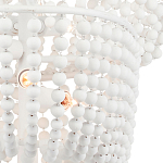 Люстра белая в форме спирали с декором из круглых деревянных бусин White Wooden Beads варинант исполнения - 1 | Loft Concept в Перми