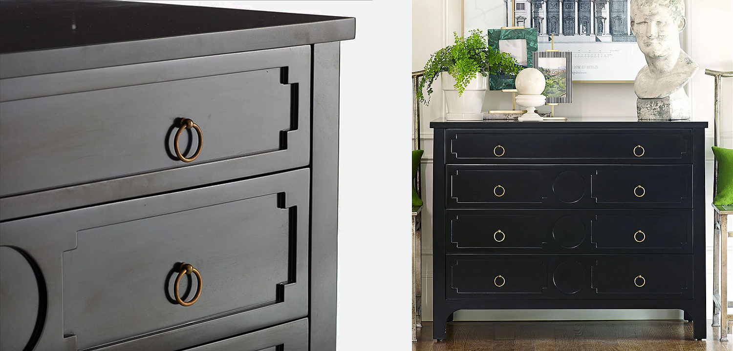 Комод с 4-мя ящиками Lawrence chest of drawers Black Черный Комод с 4-мя ящиками Lawrence chest of drawers Black Черный - Loft-Concept в Перми
