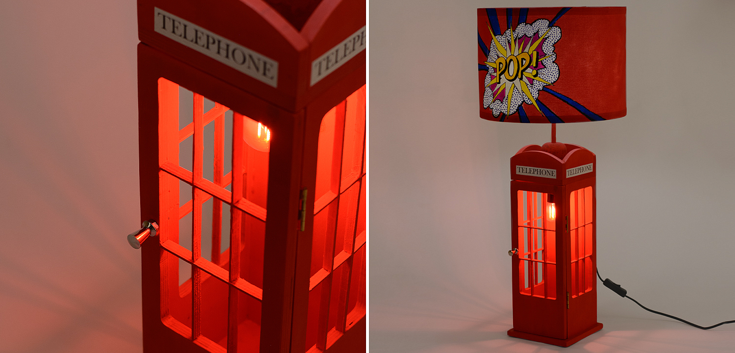 Настольная лампа Red Phone Booth Pop Lamp Настольная лампа Red Phone Booth Pop Lamp - Loft-Concept в Перми