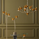 Люстра с плафонами в виде цветов Golden Bird of Paradise варинант исполнения - 5 | Loft Concept в Перми