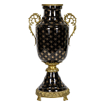 Ваза черного цвета из фарфора с золотистым узором и бронзовыми элементами Eden Garden porcelain and bronze варинант исполнения - 4 | Loft Concept в Перми