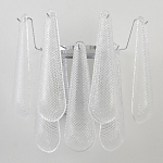 Бра с подвесками из рифленного стекла в форме капель на основании цвета хром Textured Glass варинант исполнения - 6 | Loft Concept в Перми
