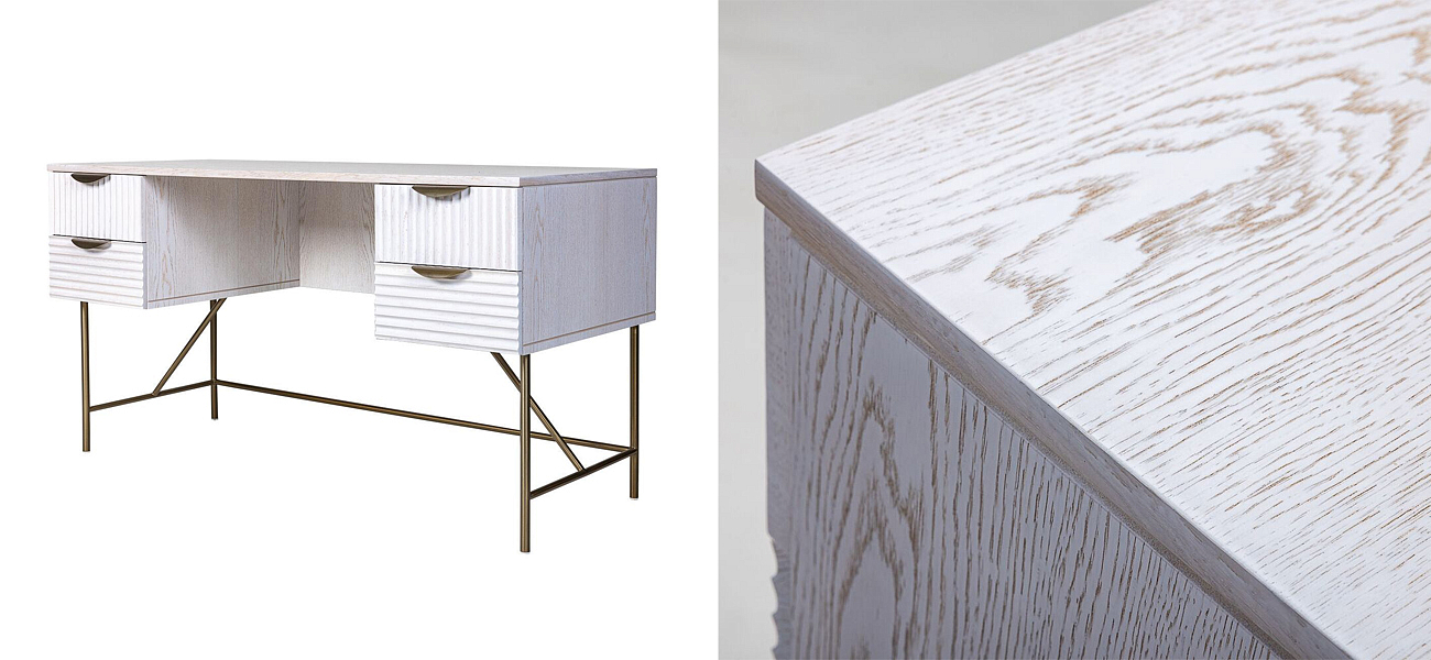 Рабочий стол Antique Order Шпон Беленого дуба Рабочий стол Antique Order Шпон Беленого дуба - Loft-Concept в Перми