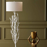 Торшер белый с цилиндрическим абажуром и каркасом в виде дерева Branched Tree варинант исполнения - 4 | Loft Concept в Перми