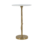 Столик с золотистым основанием в виде цветка и круглой мраморной столешницей Golden Snowdrop варинант исполнения - 3 | Loft Concept в Перми
