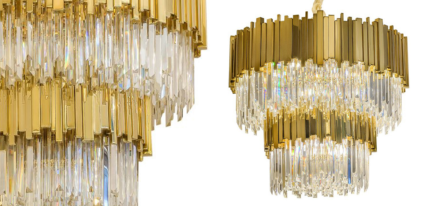 Круглая многоярусная люстра Luxxu Modern Cascade Chandelier Gold Metal Glass Круглая многоярусная люстра Luxxu Modern Cascade Chandelier Gold Metal Glass - Loft-Concept в Перми