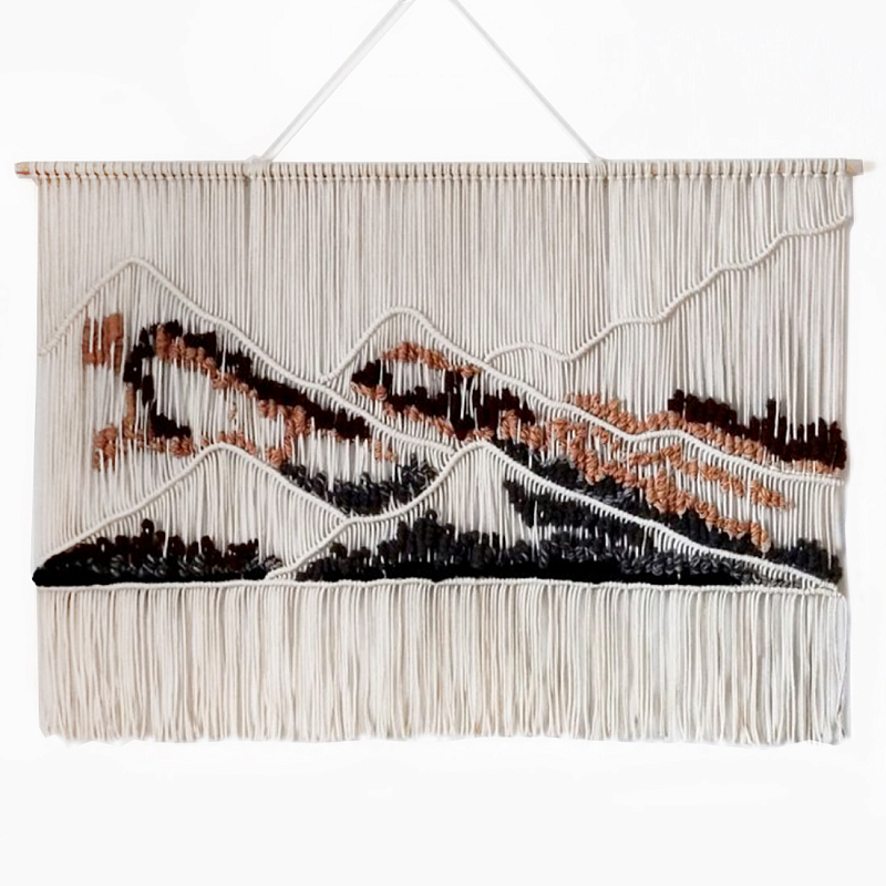 Гобелен ручная работа Wabi-Sabi II  Черный Терракотовый ivory ( слоновая кость ) в Перми | Loft Concept 