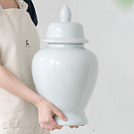 Ваза белая с крышкой однотонная Chinoiserie Ceramics варинант исполнения - 7 | Loft Concept в Перми