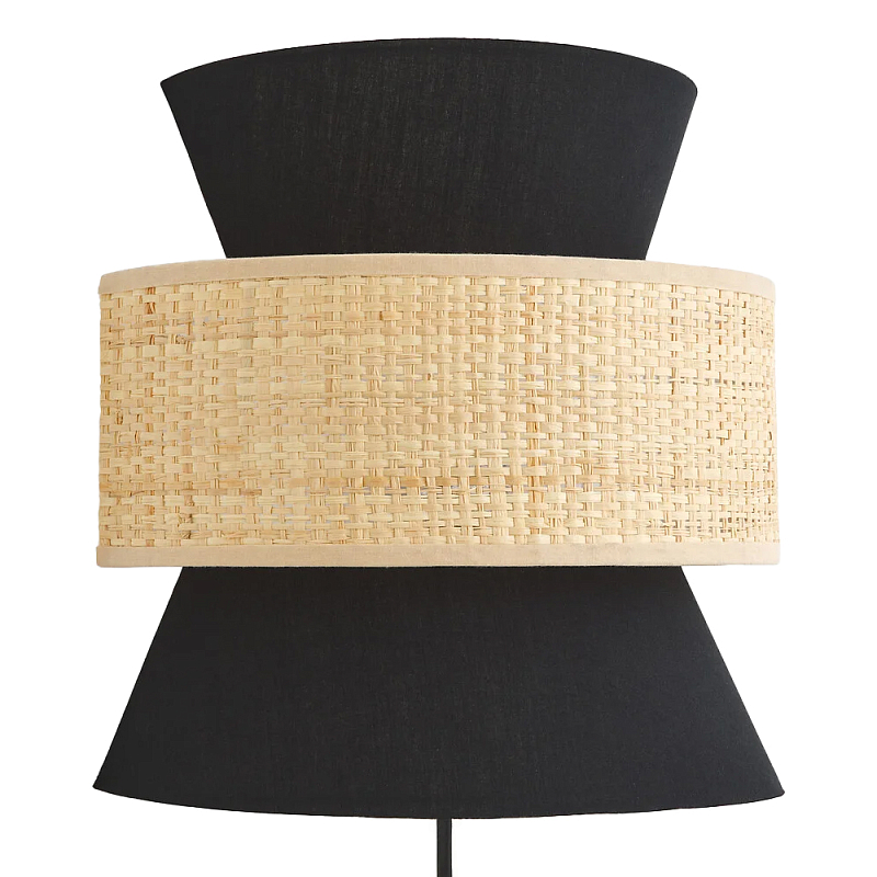 Бра с плетеным декором Bonnie Wicker Black Wall Lamp Черный Бежевый Бра с плетеным декором Bonnie Wicker Black Wall Lamp Черный Бежевый в Перми | Loft Concept