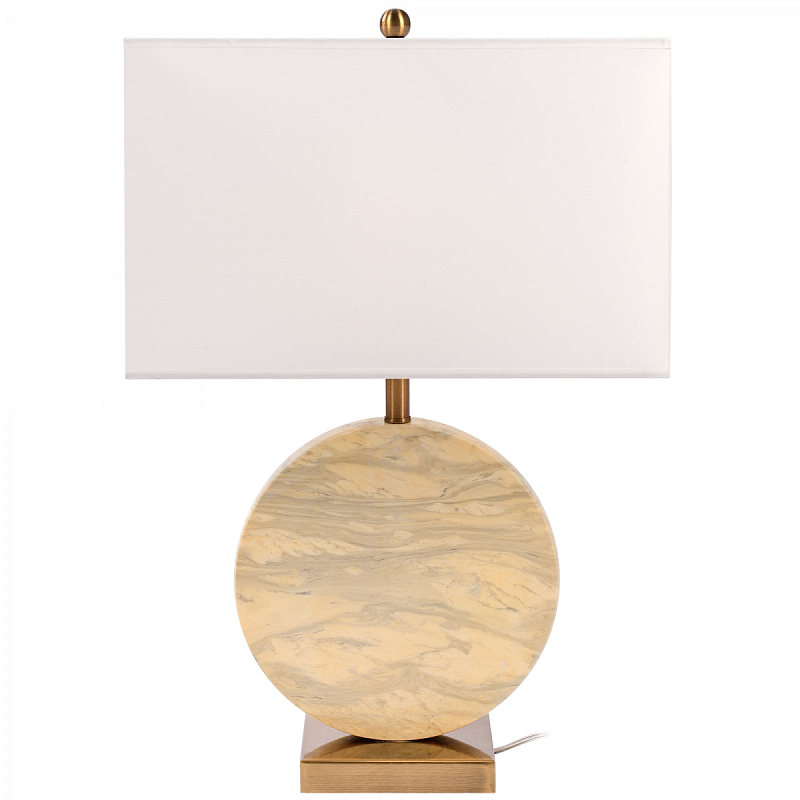 Настольная лампа Lua Grande Table Lamp beige marble Белый Бежево-серый Латунь в Перми | Loft Concept 