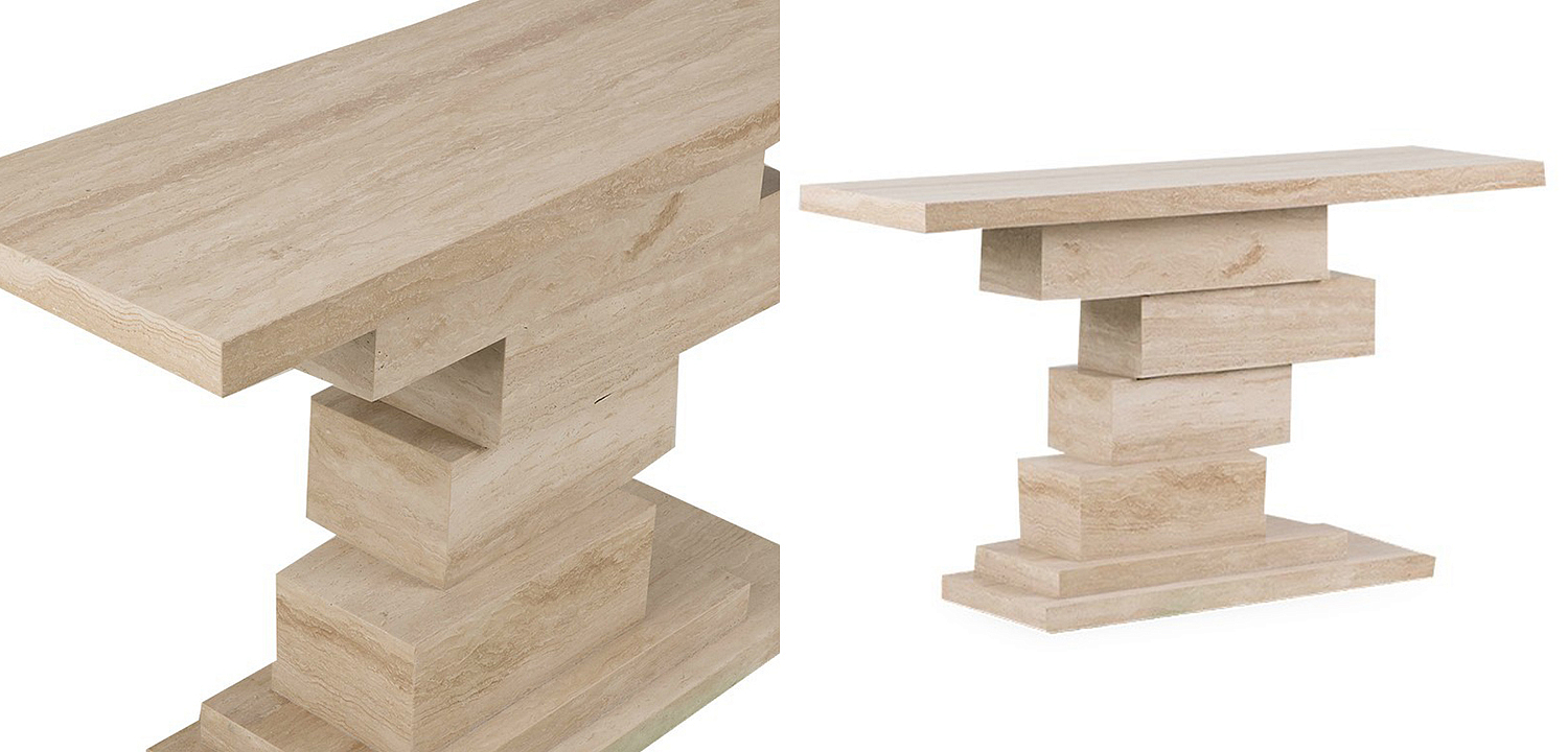 Консоль Taya Travertine Console Консоль Taya Travertine Console - Loft-Concept в Перми