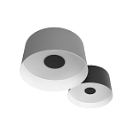 Потолочный светильник с 2-мя цилиндрическими абажурами серого и черного цвета Urban Dome варинант исполнения - 5 | Loft Concept в Перми