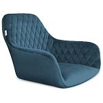 Барный стул со спинкой и подлокотниками на 4-х металлических ножках Douglas Rhombus Синий Велюр варинант исполнения - 2 | Loft Concept в Перми