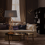 Настольная лампа на ажурном чугунном основании с серым абажуром Openwork Lamp варинант исполнения - 5 | Loft Concept в Перми