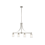 Люстра подвесная цвета никель с четырьмя матовыми стеклянными плафонами в современном стиле Generation Lighting варинант исполнения - 2 | Loft Concept в Перми