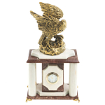 Часы настольные из натурального камня с декором в виде орла Eagle Stone Clock варинант исполнения - 1 | Loft Concept в Перми