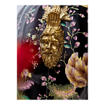 Ваза из фарфора черная с цветочной росписью и бронзовыми элементами Spring Garden варинант исполнения - 6 | Loft Concept в Перми