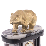 Часы настольные бронзовые с декором в виде медведя Bear Stone Clock варинант исполнения - 2 | Loft Concept в Перми