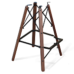 Барный стул со спинкой и подлокотниками на 4-х деревянных ножках Douglas Rhombus Синий Велюр варинант исполнения - 4 | Loft Concept в Перми