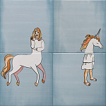 Плитка с узором Девочка единорог варинант исполнения - 2 | Loft Concept в Перми