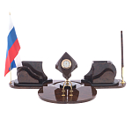 Настольный письменный набор из природного камня обсидиана коричневого Team leader варинант исполнения - 1 | Loft Concept в Перми