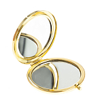 Зеркало карманное складное круглое из натурального камня Оникс в подарочной упаковке Gold Stone Mirrors варинант исполнения - 2 | Loft Concept в Перми