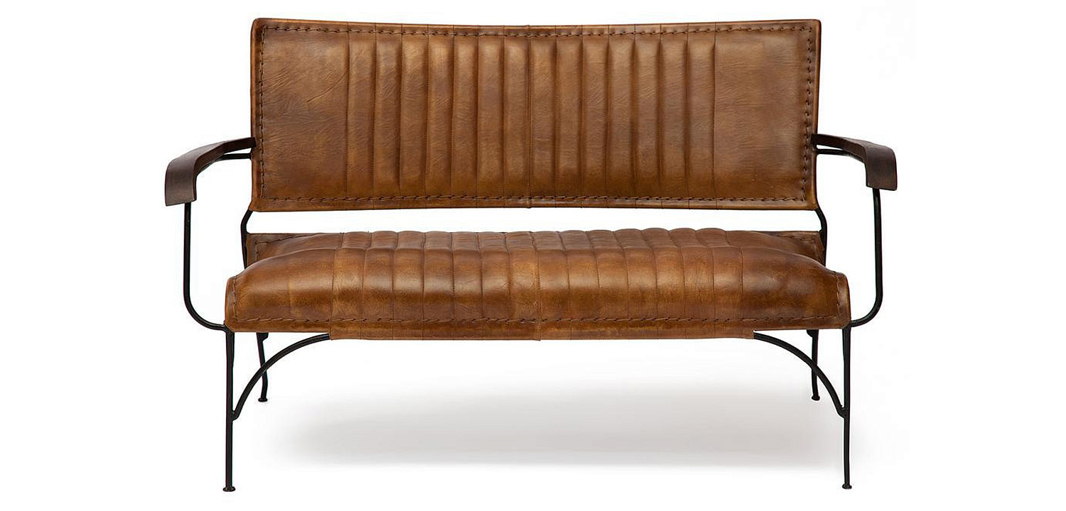 Диван-скамья из натуральной кожи Buffalo Leather Sofa two-seater Диван-скамья из натуральной кожи Buffalo Leather Sofa two-seater - Loft-Concept в Перми