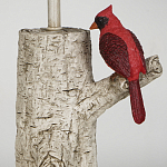 Настольная лампа с тканевым абажуром и основанием в виде птицы на дереве Simurq варинант исполнения - 4 | Loft Concept в Перми