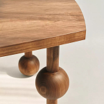 Обеденный стол деревянный с круглыми декоративными элементами на ножках Koko варинант исполнения - 2 | Loft Concept в Перми