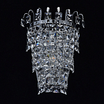 Бра настенное цвета хром с прозрачными квадратными хрустальными подвесками Crystal Regena варинант исполнения - 3 | Loft Concept в Перми