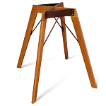 Стол обеденный с коричневой прямоугольной столешницей из керамики на четырех деревянных ножках Brown Ceramics варинант исполнения - 3 | Loft Concept в Перми