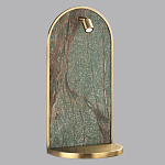 Настенный светильник зеленого цвета с бронзовой рамкой овальной формы с полкой Herbarium  варинант исполнения - 4 | Loft Concept в Перми