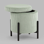 Светло-зеленый пуф на черных ножках SANJAY варинант исполнения - 2 | Loft Concept в Перми