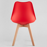 Стул с основой из пластика и мягким сиденьем Arvika Red варинант исполнения - 4 | Loft Concept в Перми