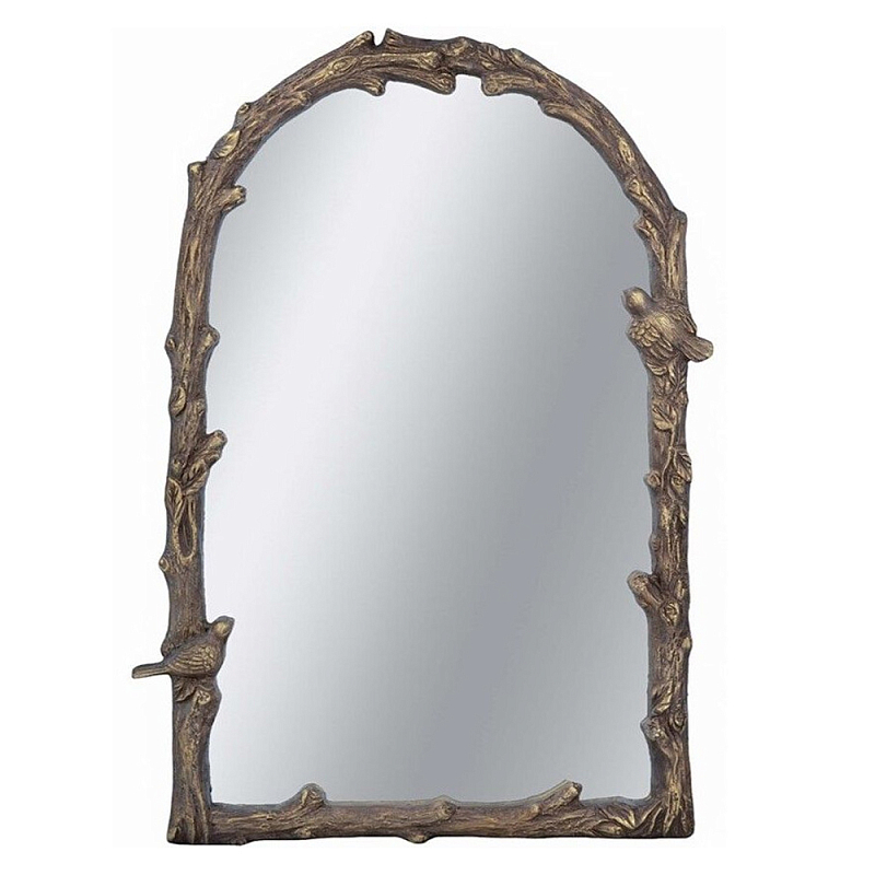 Зеркало Птицы на дереве Plant Frame Винтажное Темное Золото  в Перми | Loft Concept 