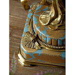 Ваза голубого цвета из фарфора с золотым растительным орнаментом и бронзовыми фигурками женщин Eden Garden porcelain and bronze варинант исполнения - 9 | Loft Concept в Перми