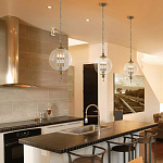 Подвесной светильник с прозрачным шарообразным стеклянным плафоном Feiss варинант исполнения - 6 | Loft Concept в Перми