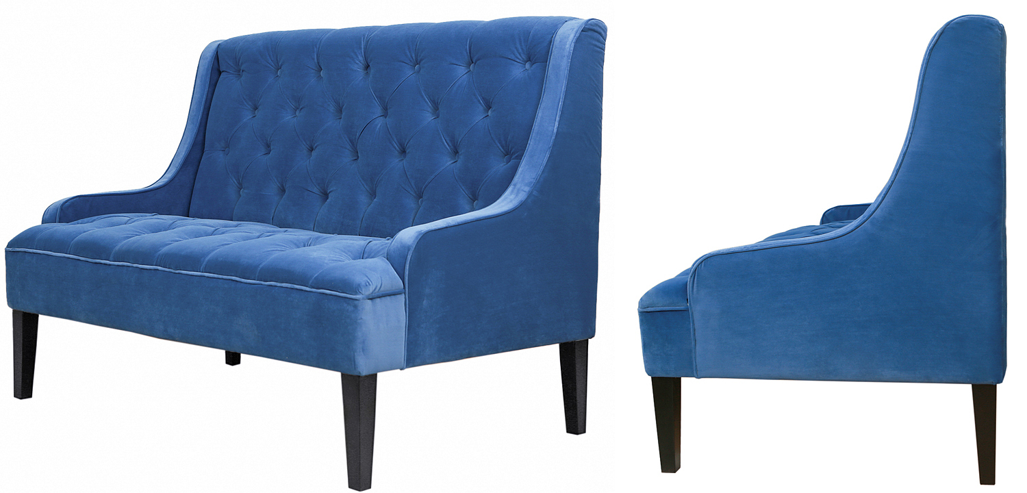 Диван Folket Sofa velour blue Диван Folket Sofa velour blue - Loft-Concept в Перми