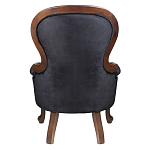 Кресло с мягкой обивкой из черного велюра на 4-х деревянных ножках Evelyn Classical Armchair варинант исполнения - 3 | Loft Concept в Перми