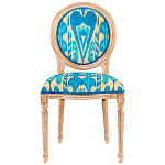 Стул из натурального бука с бирюзово-желтым узором Ikat Pattern бирюзовый варинант исполнения - 1 | Loft Concept в Перми