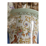 Ваза высокая из фарфора на бронзовом основании Turquoise Blooming Garden варинант исполнения - 8 | Loft Concept в Перми