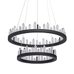 Люстра с двумя кольцами черного цвета с хрустальными элементами QUARTZ CRYSTAL варинант исполнения - 1 | Loft Concept в Перми