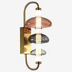 Бра с плафоном из разноцветного стекла Glass Peonies варинант исполнения - 3 | Loft Concept в Перми