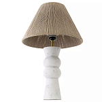 Настольная лампа с плетеным абажуром и белым мраморным основанием Simplicity and Nobility варинант исполнения - 2 | Loft Concept в Перми